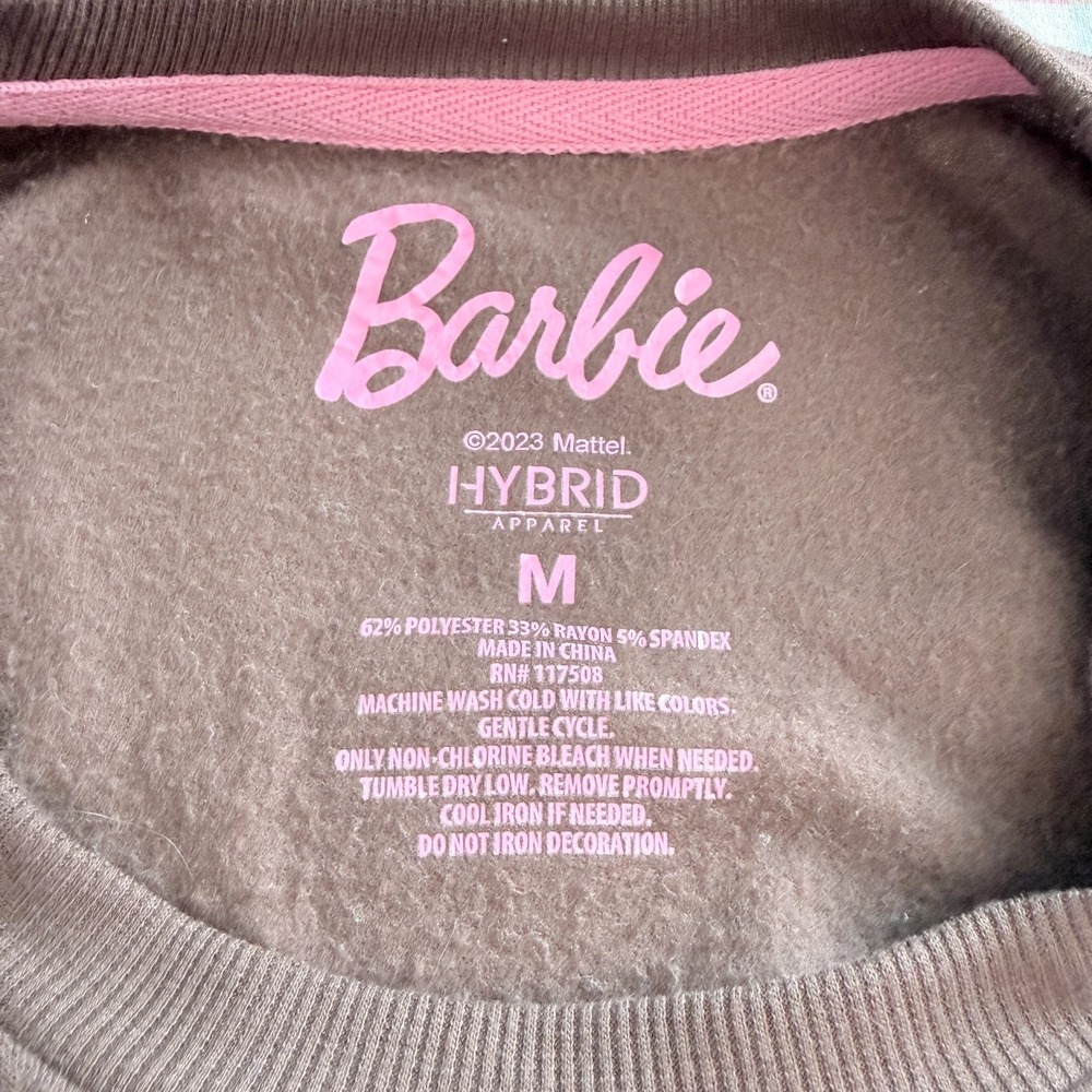 Hybrid Apparel Barbie Sweatshirt Women's Size M Kidcore Barbiecore - Picture 7 of 7